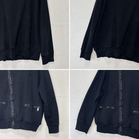 Sean John Mens Full Zip Track Jacket Black Large Asymmetrical Zip - Picture 10 of 16